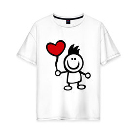 Женская футболка хлопок Oversize с принтом Для влюбленных (2) в Петрозаводске, 100% хлопок | свободный крой, круглый ворот, спущенный рукав, длина до линии бедер
 | влюбенные | для двоих | любимая | любимый | люблю | любовь | мальчик | отношения | парные | парочка | сердечко | сердце