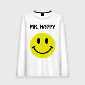 Мужской лонгслив хлопок с принтом мистер счастье в Петрозаводске, 100% хлопок |  | Тематика изображения на принте: happy | mr. happy | smile | мистер хэппи | рожица | смайл | смайлик | счастье