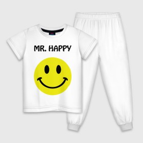 Детская пижама хлопок с принтом мистер счастье в Петрозаводске, 100% хлопок |  брюки и футболка прямого кроя, без карманов, на брюках мягкая резинка на поясе и по низу штанин
 | happy | mr. happy | smile | мистер хэппи | рожица | смайл | смайлик | счастье