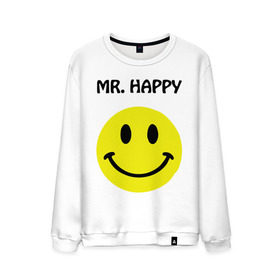 Мужской свитшот хлопок с принтом мистер счастье в Петрозаводске, 100% хлопок |  | happy | mr. happy | smile | мистер хэппи | рожица | смайл | смайлик | счастье