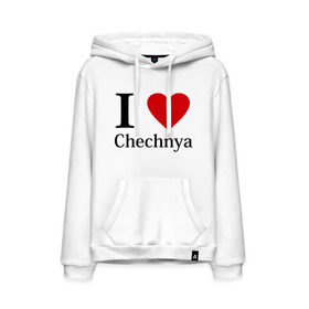 Мужская толстовка хлопок с принтом i love chechnya в Петрозаводске, френч-терри, мягкий теплый начес внутри (100% хлопок) | карман-кенгуру, эластичные манжеты и нижняя кромка, капюшон с подкладом и шнурком | регионы | чеченская республика | чеченцы | чечня | я люблю | я люблю чечню