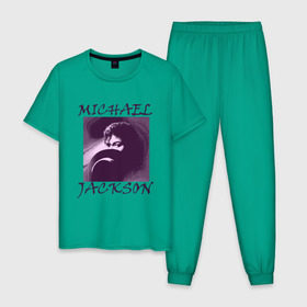 Мужская пижама хлопок с принтом Michael Jackson с шляпой в Петрозаводске, 100% хлопок | брюки и футболка прямого кроя, без карманов, на брюках мягкая резинка на поясе и по низу штанин
 | Тематика изображения на принте: mj | исполнитель | майкл джексон | музыка | певец | поп музыка