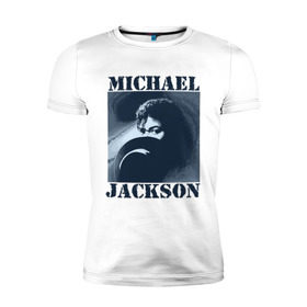 Мужская футболка премиум с принтом Michael Jackson с шляпой (2) в Петрозаводске, 92% хлопок, 8% лайкра | приталенный силуэт, круглый вырез ворота, длина до линии бедра, короткий рукав | mj | в шляпе | исполнитель | майкл джексон | музыка | певец | поп музыка | шляпа