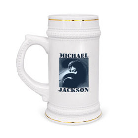 Кружка пивная с принтом Michael Jackson с шляпой (2) в Петрозаводске,  керамика (Материал выдерживает высокую температуру, стоит избегать резкого перепада температур) |  объем 630 мл | Тематика изображения на принте: mj | в шляпе | исполнитель | майкл джексон | музыка | певец | поп музыка | шляпа