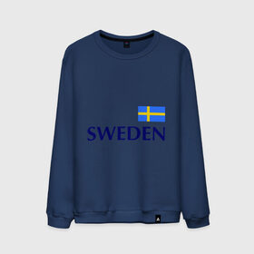 Мужской свитшот хлопок с принтом Сборная Швеции - 10 в Петрозаводске, 100% хлопок |  | football | сборная швеции | флаг швеции | футбол | швеция