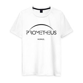 Мужская футболка хлопок с принтом Прометей лого в Петрозаводске, 100% хлопок | прямой крой, круглый вырез горловины, длина до линии бедер, слегка спущенное плечо. | prometeus | прометей | чужие | чужой