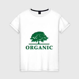 Женская футболка хлопок с принтом Дерево органика в Петрозаводске, 100% хлопок | прямой крой, круглый вырез горловины, длина до линии бедер, слегка спущенное плечо | eco | organic | дерево | зеленые технологии | зелень | планета | чистота | эко | экология