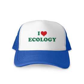 Кепка тракер с сеткой с принтом Люблю экологию в Петрозаводске, трикотажное полотно; задняя часть — сетка | длинный козырек, универсальный размер, пластиковая застежка | eco | i love ecology | зеленые технологии | зелень | планета | чистота | эко | экология | я люблю экологию