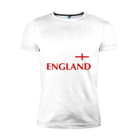 Мужская футболка премиум с принтом Сборная Англии - Стивен Джеррард 4 в Петрозаводске, 92% хлопок, 8% лайкра | приталенный силуэт, круглый вырез ворота, длина до линии бедра, короткий рукав | англия | сборная англии | стивен джеррард | флаг англии | футбол