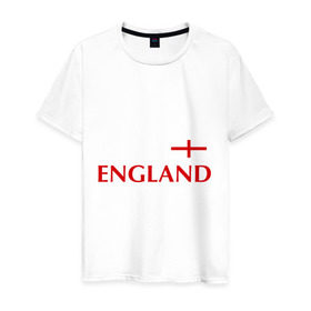 Мужская футболка хлопок с принтом Сборная Англии - Стивен Джеррард 4 в Петрозаводске, 100% хлопок | прямой крой, круглый вырез горловины, длина до линии бедер, слегка спущенное плечо. | англия | сборная англии | стивен джеррард | флаг англии | футбол