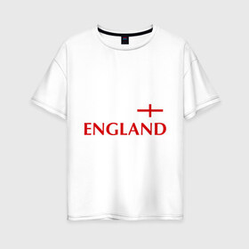 Женская футболка хлопок Oversize с принтом Сборная Англии - Стивен Джеррард 4 в Петрозаводске, 100% хлопок | свободный крой, круглый ворот, спущенный рукав, длина до линии бедер
 | англия | сборная англии | стивен джеррард | флаг англии | футбол