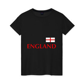 Женская футболка хлопок с принтом Сборная Англии - 10 в Петрозаводске, 100% хлопок | прямой крой, круглый вырез горловины, длина до линии бедер, слегка спущенное плечо | англия | руни | сборная англии | флаг англии | футбол
