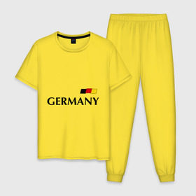 Мужская пижама хлопок с принтом Сборная Германии - 13 в Петрозаводске, 100% хлопок | брюки и футболка прямого кроя, без карманов, на брюках мягкая резинка на поясе и по низу штанин
 | football | германия | мюллер | сборная германии | футбол
