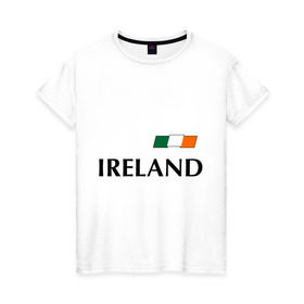 Женская футболка хлопок с принтом Сборная Ирландии - 7 в Петрозаводске, 100% хлопок | прямой крой, круглый вырез горловины, длина до линии бедер, слегка спущенное плечо | 