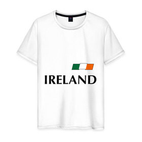 Мужская футболка хлопок с принтом Сборная Ирландии - 7 в Петрозаводске, 100% хлопок | прямой крой, круглый вырез горловины, длина до линии бедер, слегка спущенное плечо. | 