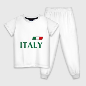 Детская пижама хлопок с принтом Сборная Италии - 10 в Петрозаводске, 100% хлопок |  брюки и футболка прямого кроя, без карманов, на брюках мягкая резинка на поясе и по низу штанин
 | football | италия | сборная италии
