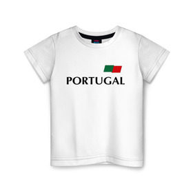 Детская футболка хлопок с принтом Сборная Португалии - Криштиану Роналду 7 в Петрозаводске, 100% хлопок | круглый вырез горловины, полуприлегающий силуэт, длина до линии бедер | football | ronaldo | португалия | роналду | сборная португалии
