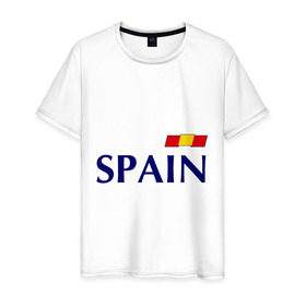 Мужская футболка хлопок с принтом Сборная Испании - Хави 8 в Петрозаводске, 100% хлопок | прямой крой, круглый вырез горловины, длина до линии бедер, слегка спущенное плечо. | football | испания | сборная испании | хави