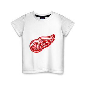 Детская футболка хлопок с принтом Detroit Red Wings Pavel Datsyuk - Павел Дацюк в Петрозаводске, 100% хлопок | круглый вырез горловины, полуприлегающий силуэт, длина до линии бедер | нхл