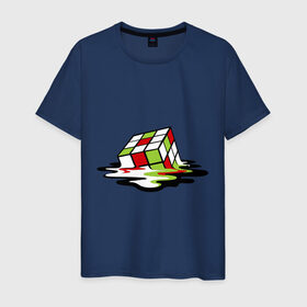 Мужская футболка хлопок с принтом Кубик рубика в Петрозаводске, 100% хлопок | прямой крой, круглый вырез горловины, длина до линии бедер, слегка спущенное плечо. | головоломка | игра | игрушка | кубик рубик