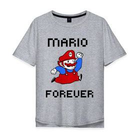 Мужская футболка хлопок Oversize с принтом Mario forever в Петрозаводске, 100% хлопок | свободный крой, круглый ворот, “спинка” длиннее передней части | nintendo | марио | нинтендо