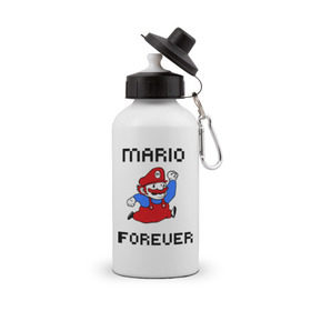 Бутылка спортивная с принтом Mario forever в Петрозаводске, металл | емкость — 500 мл, в комплекте две пластиковые крышки и карабин для крепления | nintendo | марио | нинтендо