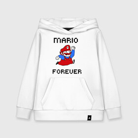 Детская толстовка хлопок с принтом Mario forever в Петрозаводске, 100% хлопок | Круглый горловой вырез, эластичные манжеты, пояс, капюшен | nintendo | марио | нинтендо