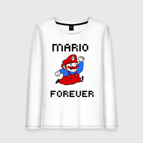 Женский лонгслив хлопок с принтом Mario forever в Петрозаводске, 100% хлопок |  | nintendo | марио | нинтендо