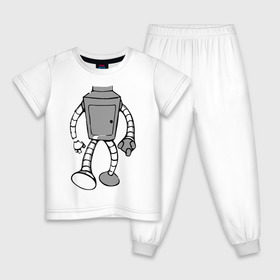 Детская пижама хлопок с принтом бендэр в Петрозаводске, 100% хлопок |  брюки и футболка прямого кроя, без карманов, на брюках мягкая резинка на поясе и по низу штанин
 | bender | futurama | бендер | мультики | мультфильмы | футурама