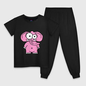 Детская пижама хлопок с принтом Розовый слон в Петрозаводске, 100% хлопок |  брюки и футболка прямого кроя, без карманов, на брюках мягкая резинка на поясе и по низу штанин
 | смешной