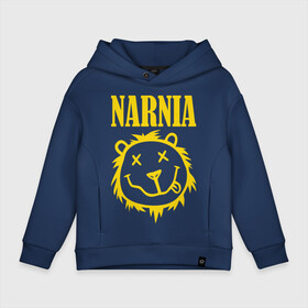 Детское худи Oversize хлопок с принтом Narnia в Петрозаводске, френч-терри — 70% хлопок, 30% полиэстер. Мягкий теплый начес внутри —100% хлопок | боковые карманы, эластичные манжеты и нижняя кромка, капюшон на магнитной кнопке | nirvana | антибренд | музыка | нирвана | рок