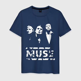 Мужская футболка хлопок с принтом Muse в Петрозаводске, 100% хлопок | прямой крой, круглый вырез горловины, длина до линии бедер, слегка спущенное плечо. | muse | музыка | рок и панк