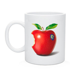 Кружка с принтом откусанное яблоко в Петрозаводске, керамика | объем — 330 мл, диаметр — 80 мм. Принт наносится на бока кружки, можно сделать два разных изображения | apple | вкусное | девушкам | фрукты | фрукты и ягоды | яблоко