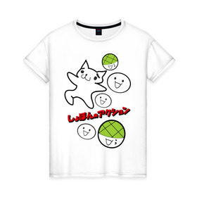 Женская футболка хлопок с принтом Кот Марио и враги в Петрозаводске, 100% хлопок | прямой крой, круглый вырез горловины, длина до линии бедер, слегка спущенное плечо | cat mario | игры | кот марио и враги