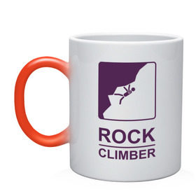 Кружка хамелеон с принтом Rock climber в Петрозаводске, керамика | меняет цвет при нагревании, емкость 330 мл | Тематика изображения на принте: climb | rock climber | альпинизм | альпинисты | горы | путь | скалолазанье | скалолазы | спорт