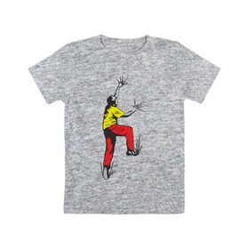 Детская футболка хлопок с принтом Альпинист карабкается в Петрозаводске, 100% хлопок | круглый вырез горловины, полуприлегающий силуэт, длина до линии бедер | climb | альпинизм | альпинисты | горы | путь | скалолазанье | скалолазы | спорт
