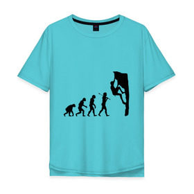 Мужская футболка хлопок Oversize с принтом Эволюция альпиниста в Петрозаводске, 100% хлопок | свободный крой, круглый ворот, “спинка” длиннее передней части | climb | climber | альпинизм | альпинист | альпинисты | горы | путь | скалолазанье | скалолазы | спорт | эволюция