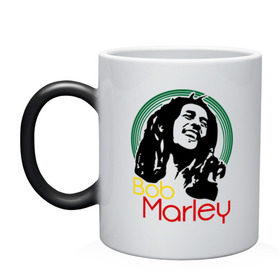 Кружка хамелеон с принтом Saint Bob Marley в Петрозаводске, керамика | меняет цвет при нагревании, емкость 330 мл | bob marley | saint bob marley | боб марли | музыка | регги