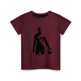 Детская футболка хлопок с принтом Michael Jordan в Петрозаводске, 100% хлопок | круглый вырез горловины, полуприлегающий силуэт, длина до линии бедер | Тематика изображения на принте: michel jordan | nba | джордан | майкл | нба