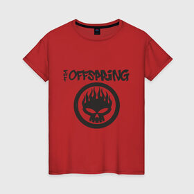 Женская футболка хлопок с принтом The Offspring classic logo в Петрозаводске, 100% хлопок | прямой крой, круглый вырез горловины, длина до линии бедер, слегка спущенное плечо | группы | музыка | музыкальные группы | панк | рок | рок музыка