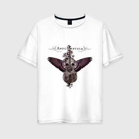 Женская футболка хлопок Oversize с принтом Apocalyptica2 в Петрозаводске, 100% хлопок | свободный крой, круглый ворот, спущенный рукав, длина до линии бедер
 | apocalyptica | punk | rock | апокалиптика | панк | рок | рок музыка