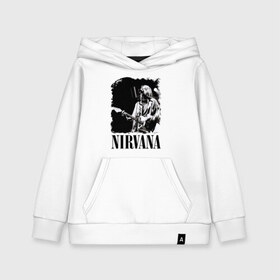 Детская толстовка хлопок с принтом nirvana kurt cobain в Петрозаводске, 100% хлопок | Круглый горловой вырез, эластичные манжеты, пояс, капюшен | kurt cobain | nirvana | nirvana kurt cobain | кумиры | курт кобейн | легенд | нирвана | певцы | портреты