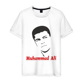Мужская футболка хлопок с принтом Muhammad Ali (2) в Петрозаводске, 100% хлопок | прямой крой, круглый вырез горловины, длина до линии бедер, слегка спущенное плечо. | Тематика изображения на принте: мухаммед али