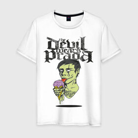 Мужская футболка хлопок с принтом the devil wears prada в Петрозаводске, 100% хлопок | прямой крой, круглый вырез горловины, длина до линии бедер, слегка спущенное плечо. | зомби