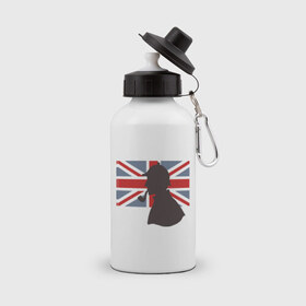 Бутылка спортивная с принтом Англия британский флаг в Петрозаводске, металл | емкость — 500 мл, в комплекте две пластиковые крышки и карабин для крепления | лондон