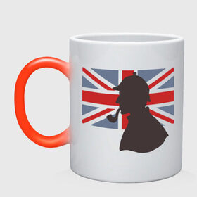 Кружка хамелеон с принтом Англия британский флаг в Петрозаводске, керамика | меняет цвет при нагревании, емкость 330 мл | Тематика изображения на принте: лондон
