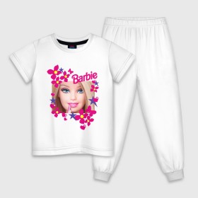 Детская пижама хлопок с принтом Барби красавица в Петрозаводске, 100% хлопок |  брюки и футболка прямого кроя, без карманов, на брюках мягкая резинка на поясе и по низу штанин
 | Тематика изображения на принте: 90 | 90 е | barbie | барби | ностальгия