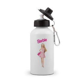 Бутылка спортивная с принтом Барби на прогулке в Петрозаводске, металл | емкость — 500 мл, в комплекте две пластиковые крышки и карабин для крепления | 90 | 90 е | barbie | барби | ностальгия