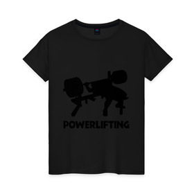 Женская футболка хлопок с принтом поверлифтинг в Петрозаводске, 100% хлопок | прямой крой, круглый вырез горловины, длина до линии бедер, слегка спущенное плечо | powerlifting