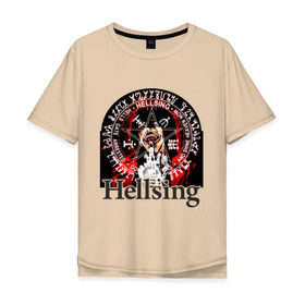 Мужская футболка хлопок Oversize с принтом Hellsing символ Алукарда в Петрозаводске, 100% хлопок | свободный крой, круглый ворот, “спинка” длиннее передней части | anime | hellsing | аниме | анимэ | манга | хеллсинг